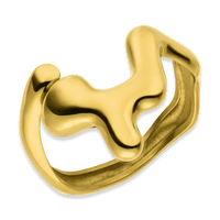 Eleganter Cube Steine Ring aus Goldoptik
