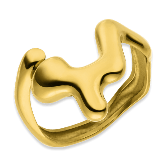 Eleganter Cube Steine Ring aus Goldoptik
